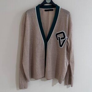 [Voice of Voices] Beige Cardigan with Green Detail - Size S/M